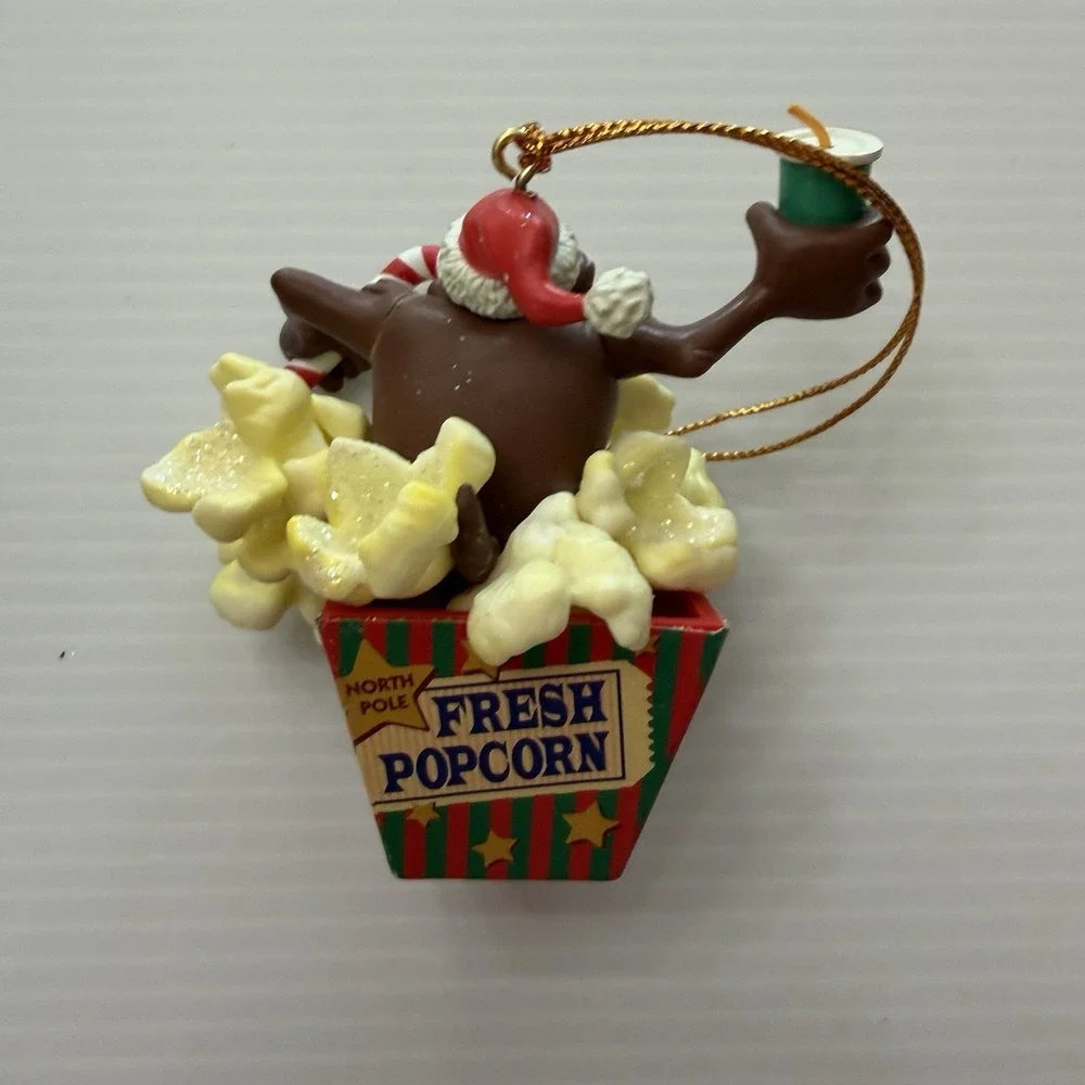 Vintage Looney Tunes 1997 Taz Christmas Ornament Fresh Popcorn Bucket Movie